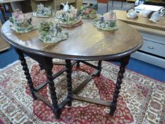 Oval Oak Table on Barley Twist Legs