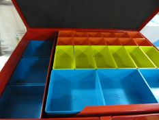 *Red Multi Compartment Hardware Storage Unit