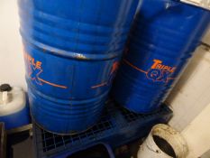 *2 x 45 Gallon Drums - 1 Containing Waste Oil & Barrel Stand