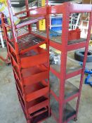 *2 Pieces of Red Adjustable Shelving