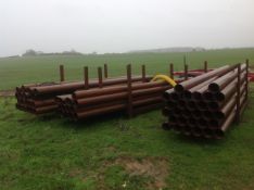 *Eighty five five metre lengths of six inch diameter steel tube 3.5 mm thick