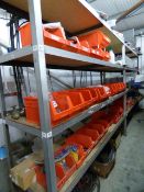 *Length of Fabricated Shelving containing Plastic Storage Bins which contain Rubber Hoses -
