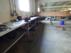 *Fabricated  Steel L Shape Bench with Undershelf & Engineers Vice