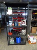 *Section of Adjustable Plastic Shelving containing Lubricants etc