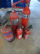 *5 Assorted Fire Extinguishers