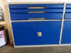 *Blue & Grey Work Bench  with Component Drawers & Cupboard