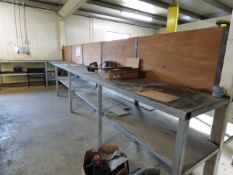 *3 Bays of Fabricated Steel Workshop Benching fitted with Vices as Fitted to the Southern Side of