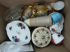 Large Box of Bric-a-Brac Containing Teapots - Clocks - Ceramics etc