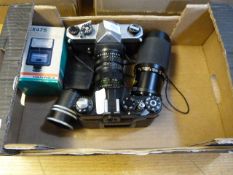 Box containing Pentax & Zenit Camera Kit