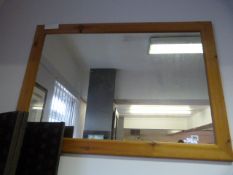 Large Pine Framed Wall Mirror