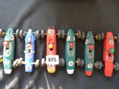 6 Vintage Scalextric Formula 1 Cars