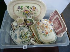 Box containing Various Mason Ware - Ceramics