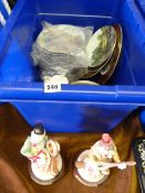 Box Containing Cabinet Plates - Coalport Wares & 2 Leonardo Clowns