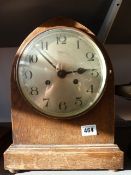 Oak Case Domed Mantel Clock