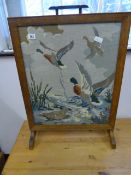 Framed Needlework Firescreen