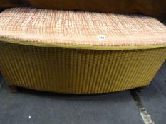 Pink Topped Llyod Loom  Ottoman