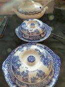 3 Blue & White Soup Tureens