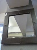 Brown Leather Framed Mirror