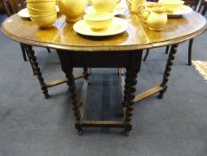 Oak Drop Leaf Table on Barley Twist Legs