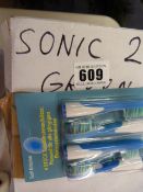 *2 Boxes of Sonic Green Toothbrush Heads