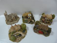 Tray Containing 5 Lilliput Lane Cottages
