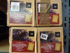 *4 x 2ft Battery Operated Fibre Optic Christmas Trees