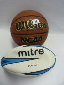 *Wilson Basket Ball & Mitre Rugby Ball