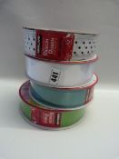 *4 Rolls of Kirklands Wire Edged Ribbon