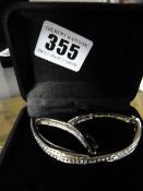 Silver Bracelet with White Stones