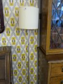 *Brushed Stainless Steel Standard Lamp with Cream Shade