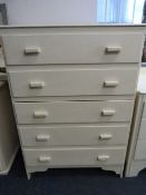 White Painted Set of 5 Drawers