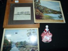 3 Framed Prints & Royal Doulton Figurine - Goody Two Shoes