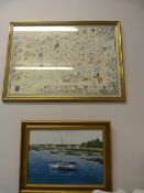 Framed Print - The Miller's Trial & Framed Oil on Board Depicting a Coastal Scene