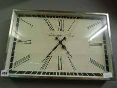 Square Wall Clock with Roman Numeral Face