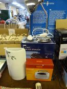 Paper Shredder - Portable Radio - Desk Lamp & Ceramic Vase