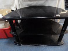 High Gloss Black 3 Tier Television Stand