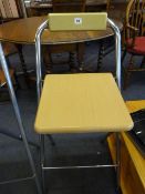 Chrome & Simulated Beech Folding Bar Stool
