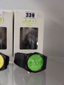 Jam Time Watch - Black Strap - Green Face