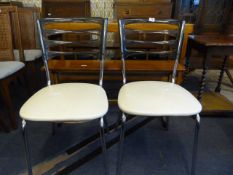 Pair of 1970's Chrome Chairs with Smoked Perspex Backs