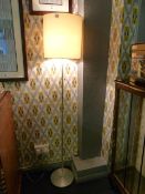 *Brushed Stainless Steel Standard Lamp with Cream Shade