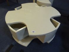 Contemporary Style Occasional Table with Storage  - Cream