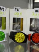 Jam Time Watch - Black Strap - Yellow  Face