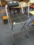 Leather & Silver Bar Stool