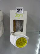Jam Time Watch - White Strap - Yellow  Face