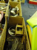 3 Cardboard Boxes containing Assorted Decorative items including Bric-a-Brac - Brass & Copper Plated