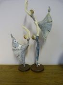 Pair of Metal Ballerina Sculptures
