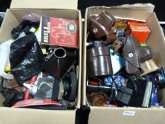 2 Boxes containing Camera Accessories - Filters - Cases - Film Back - Extension Tubes etc