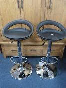 *Pair of Gas Lift Bar Stools