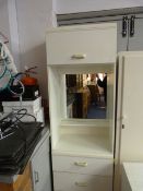 White Melamine Bedroom Unit Comprising of 3 Drawers and 1 Over Head Cupboard
