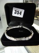 Silver Bracelet with White Stones